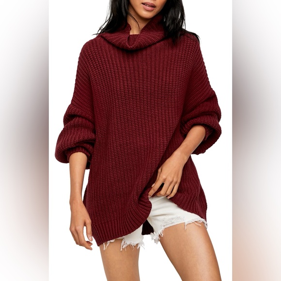 𝓯𝓹 Free People ~ Swim Too Deep Turtleneck Sweater in Heart Eyes - Picture 13 of 16